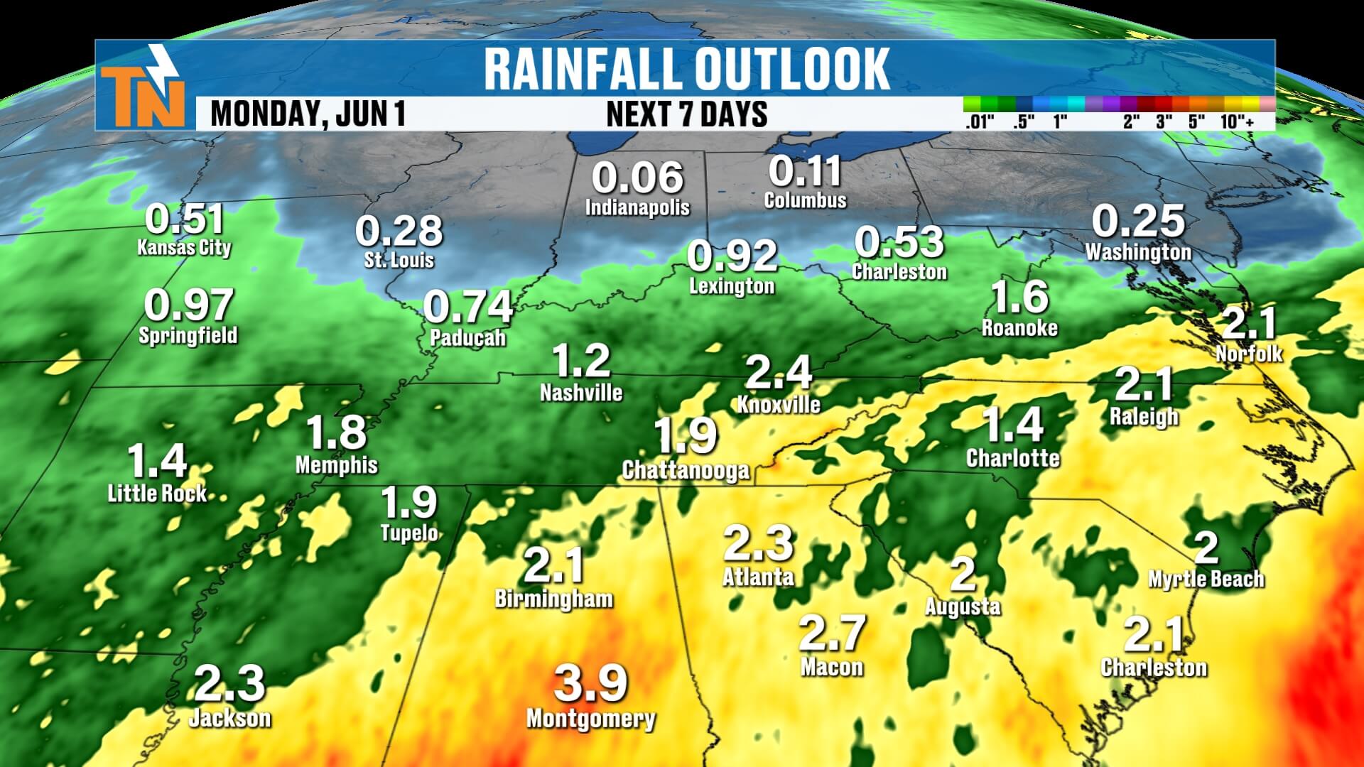 Weather 37814 More Rain, Flooding Concerns Continue Through Memorial Day Week ...